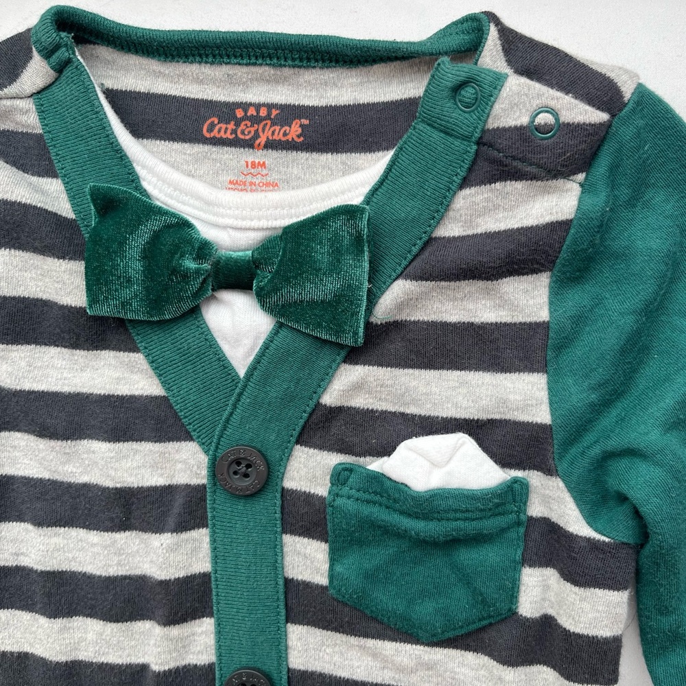 Cat & Jack Baby Bow Tie Bodysuit -18M- St Patrick’s Day